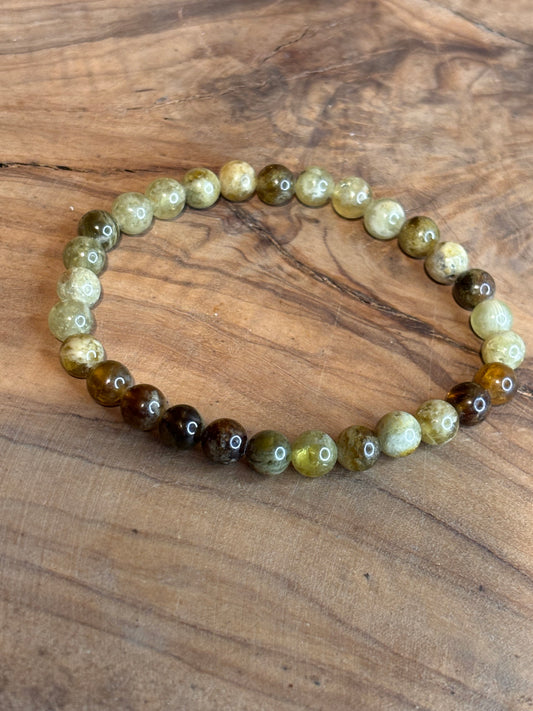 Bracelet 6mm Grenat Vert