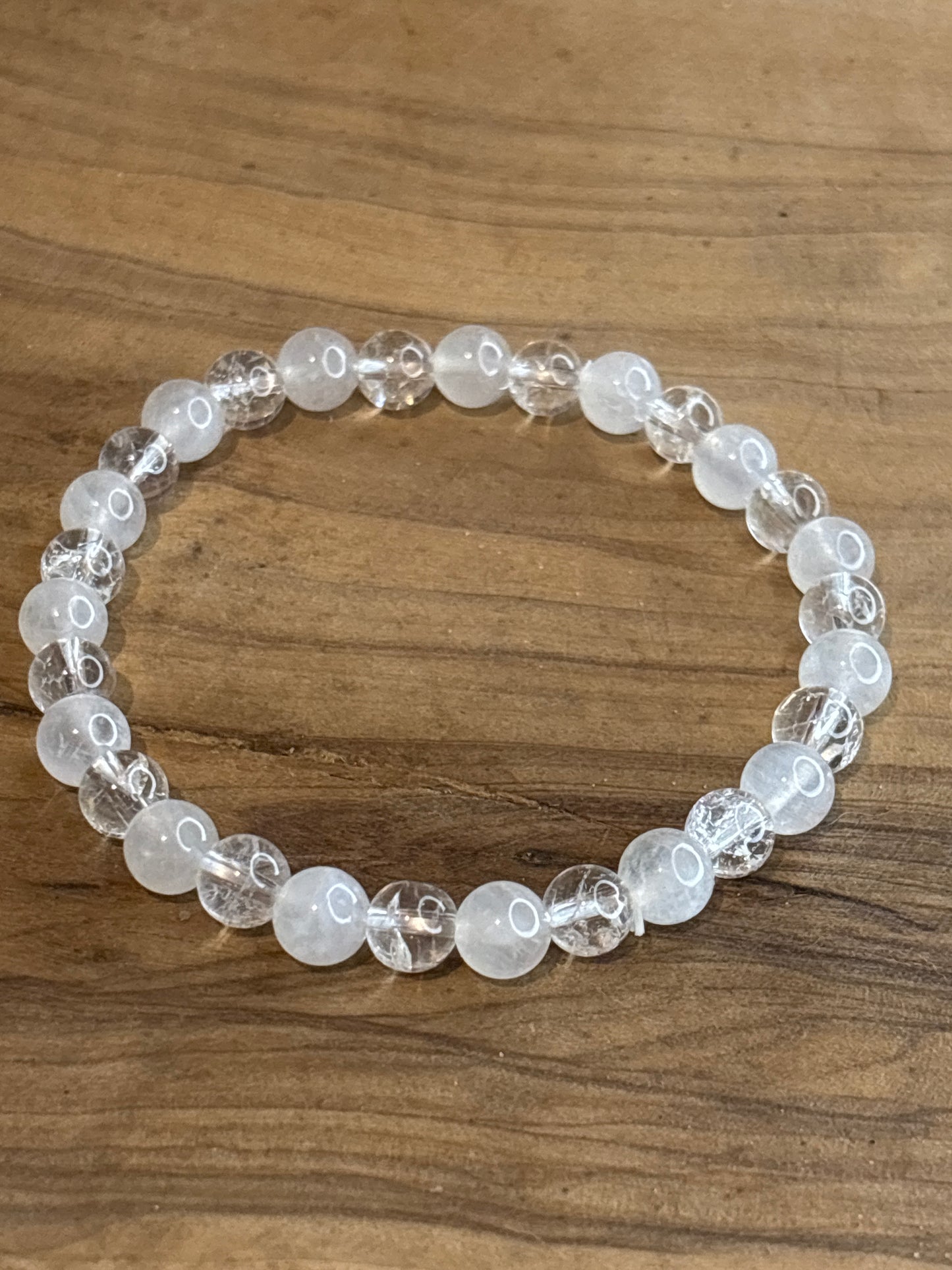 Pierre de Lune Bleuté et Quartz craquelés (Cristal de Roche)