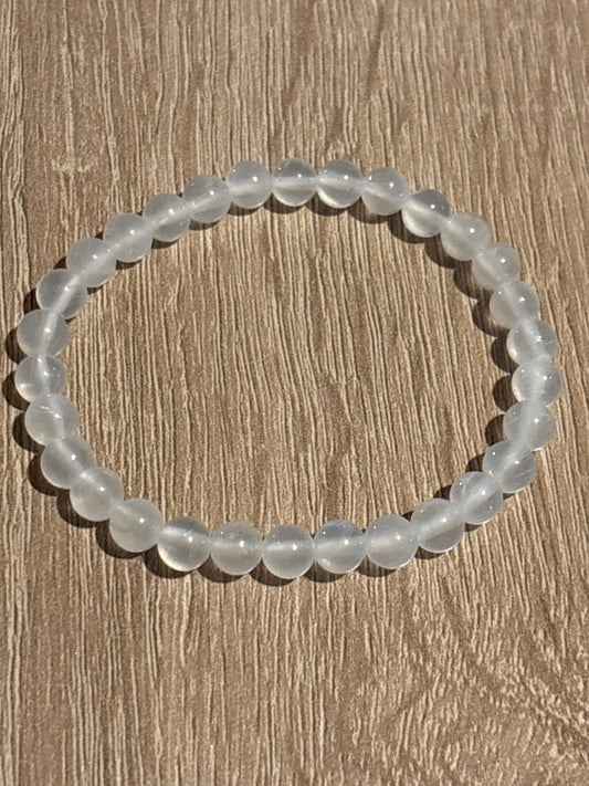 Bracelet sélénite 6 mm