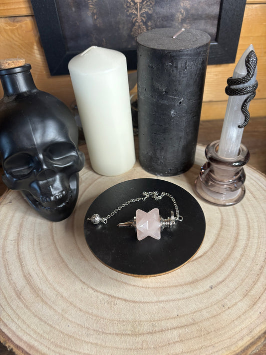 Pendule Merkaba Quartz rose