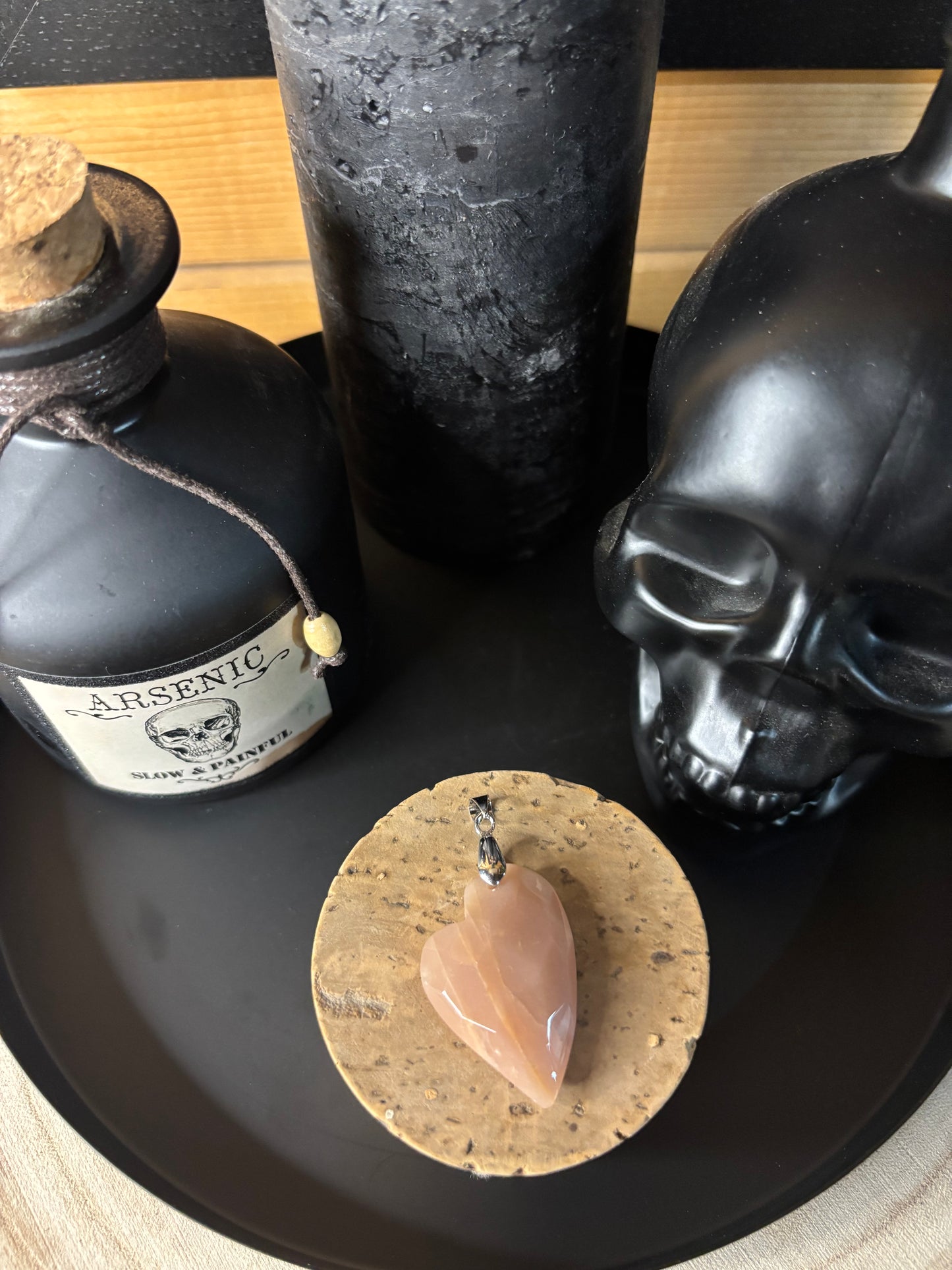 Pendentif Cœur Pierre de lune Rose