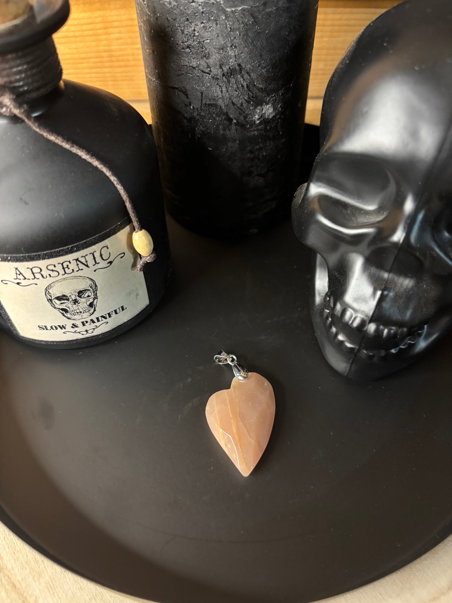 Pendentif Cœur Pierre de lune Rose