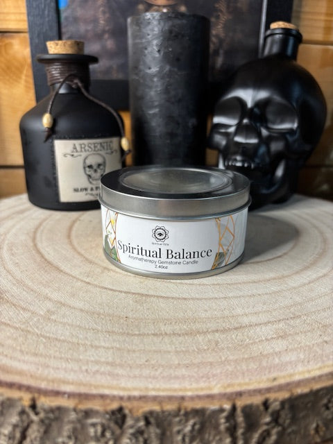 Bougie" Equilibre Spirituel" Cristal de Roche, Jasmin