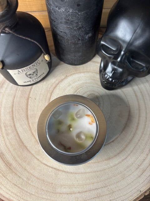 Bougie" Equilibre Spirituel" Cristal de Roche, Jasmin