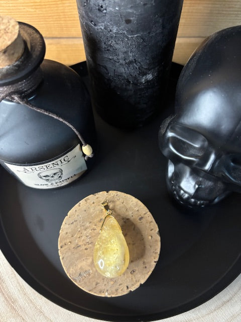 Pendentif Goutte Citrine Naturelle