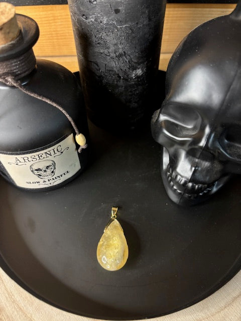 Pendentif Goutte Citrine Naturelle