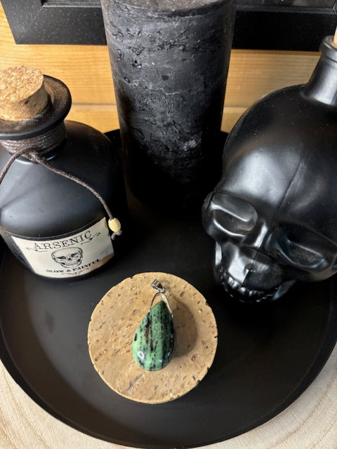 Pendentif Goutte  rubis Zoisite