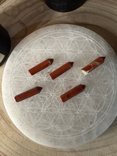 Pointe PolieJaspe Rouge 30 mm